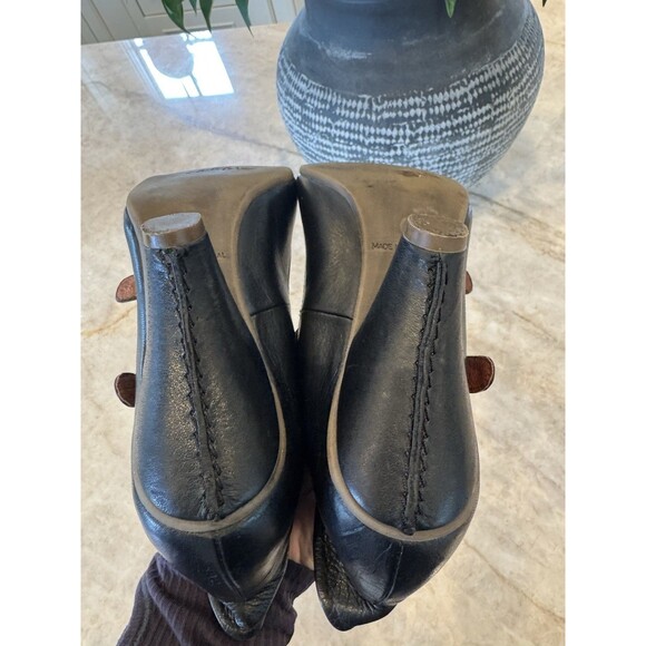 Chocolate Negro Portugal Pumps Black Leather Vintage Strap Maryjane 5.5 Coquette - Picture 13 of 16